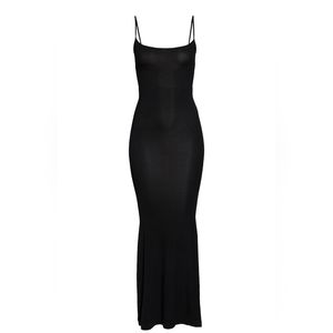 NWT SKIMS RIBBED LONG SLIP DRESS | SIZE SMALL | BLACK